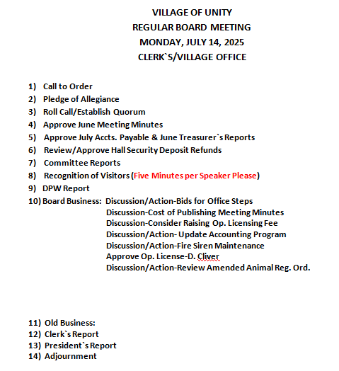 agenda